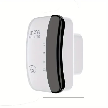 1pc Ourlife N300 WiFi Extender - Amplify Your Internet Range up to 2640sq.ft, Long-Range Signal Booster with Ethernet Port, Easy One-Tap Setup, Alexa Compatible - Modern Wireless Internet Amplifier for Home and Office, European Plug, Wifi Extenders Signal