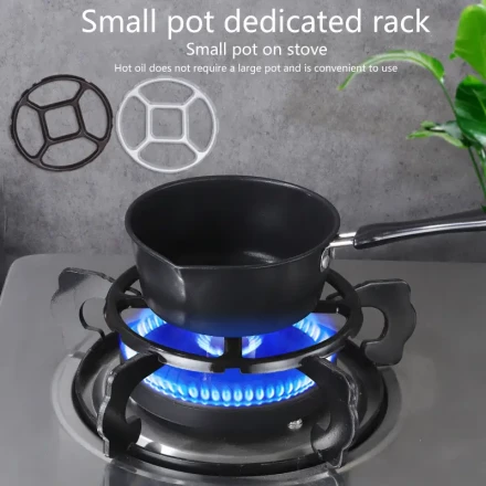 1pc Sturdy Wok Support Rack for Gas Stove Burners - Small Pot Holder, Anti-Slip & Heat Resistant, Black/White Enamel/Galvanized Metal, Perfect for Steaming & Boiling, Gas Stove Enhancement | Compact Stove Accessory | Heat Resistant Rack, Stove Top Protect