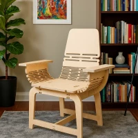 Contemporary Wooden Accent Stool