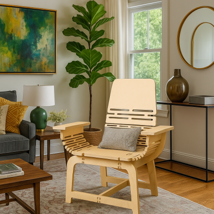 Contemporary Wooden Accent Stool