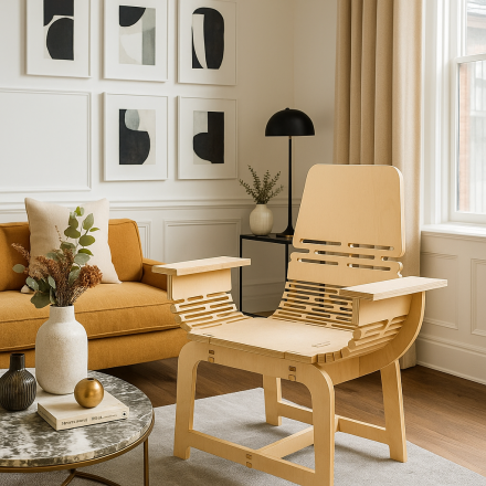 Contemporary Wooden Accent Stool