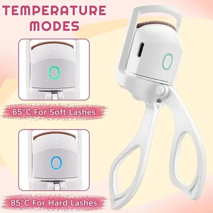 Rechargeable Electric Eyelash Curler with Heated Curling Wand, USB-Powered Portable Lash Curler for Long-Lasting Curls, Lithium Battery Included, Portable Beauty Accessory | Modern Eyelash Curler | Userfriendly Design