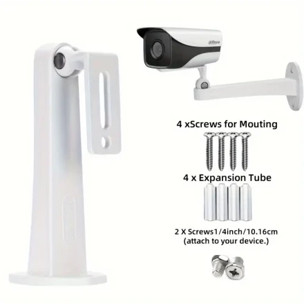 360-Degree Rotatable Aluminum Alloy Mount for Outdoor Surveillance Cameras and Projectors - Wall-Mounted Security Network TV Bracket