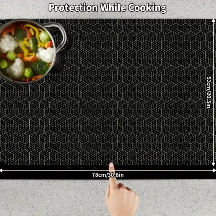 1pc Extra Large Silicone Cooktop Mat - Cut-to-Fit - Anti-Scratch & Heat Resistant Stove Protector - Easy Clean & Non-Slip Cover for Induction cooker & Electric Cooking Bench