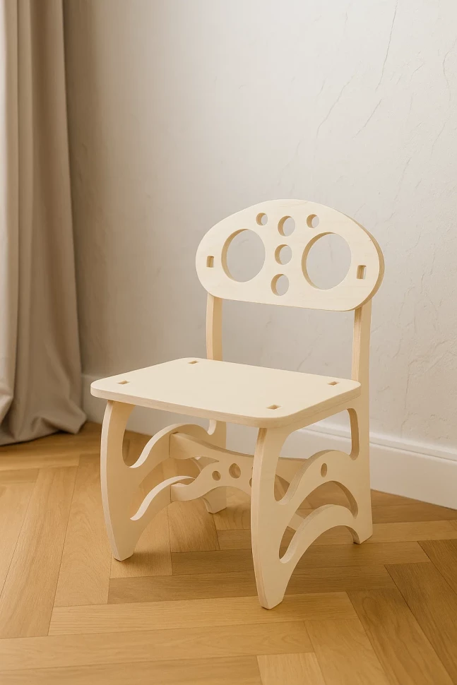 Playful Wooden Accent Chair