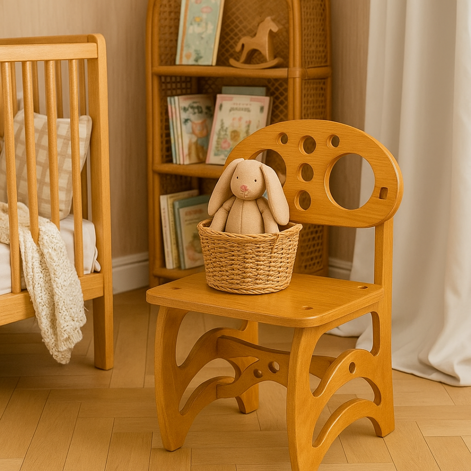 Playful Wooden Accent Chair