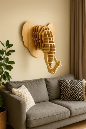 3D Elephant Wall Art