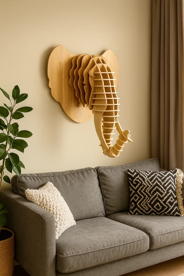 3D Elephant Wall Art