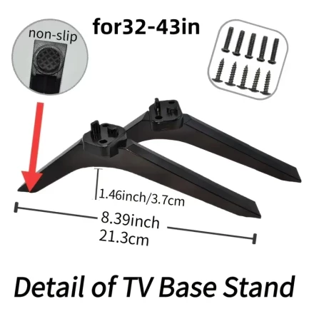 Hisense TV Bracket Set, Nylon Pedestal-Mounted, Fits 81.28-165.1 cm Models, Durable & Reusable, TV Base Support for 81.28cm, 109.22cm, 127.0cm, 139.7cm, 147.32cm, 165.1cm Hisense TVs