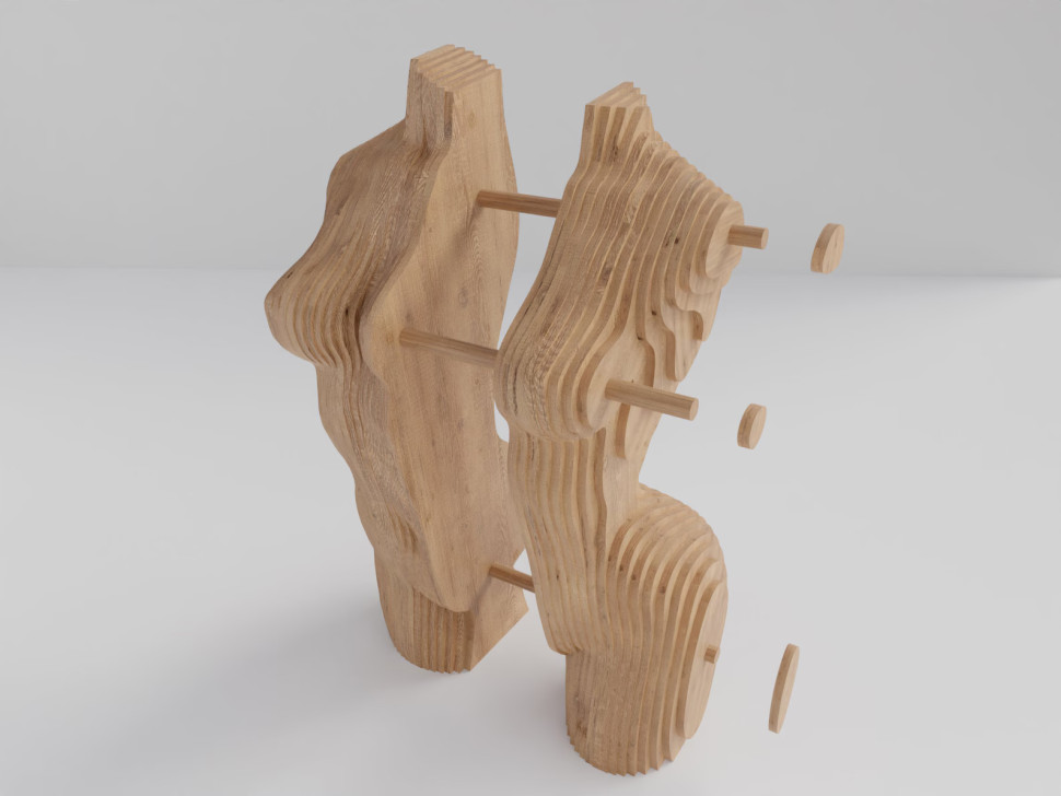 Wooden statue of a woman 40"