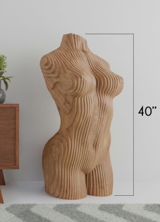 Wooden statue of a woman 40"