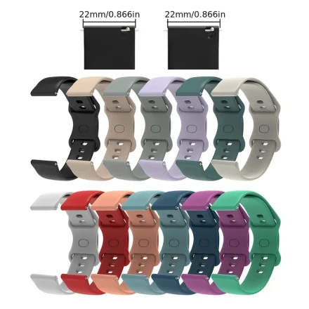 13-Pack Silicone Smartwatch Bands, 20mm 22mm Compatible with Samsung Galaxy Watch Active 2, Gear S2, Galaxy Watch 3, 4, Gear S3 Frontier - Rubber Material, Deployant Clasp, Non-Water Resistant, No Battery Required