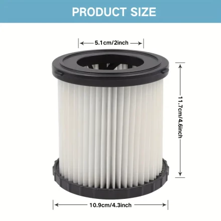 2pcs HOME TIMES DCV5801H DCV581H Vacuum Replacement Filters for DeWalt 20V MAX Battery Wet-Dry Shop HEPA Vacuum, Reusable and Washable, Plastic Construction, Vacuum Filter Replacement | Durable Vacuum Filter | Plastic Vacuum Filter, Vacuum Cleaner Accesso
