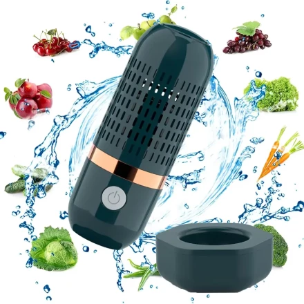 1pc USB Rechargeable Portable Fruit and Vegetable Purifier, ABS Material, ≤36V Operating Voltage, 3000mAh Lithium Battery, Capsule Design for Food and Pesticide Removal, Suitable for Various Foods