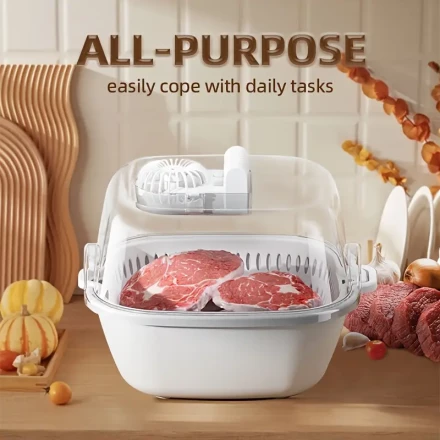 Thawing Machine, Household Thawing Machine, Kitchen Washing Basket, Convenient Dustproof And Fresh-Keeping Thawing Machine, USB Charging Thawing Machine