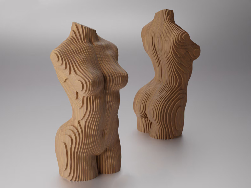 Wooden statue of a woman 20"