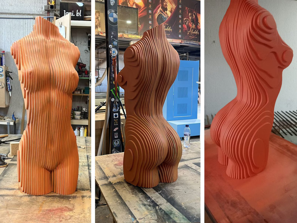 Wooden statue of a woman 20"