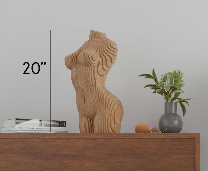 Wooden statue of a woman 20"