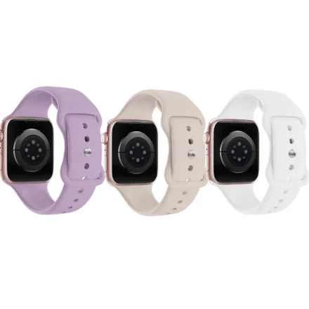 3pcs Soft Silicone Sport Bands for Apple Watch Series 1-9 Ultra SE, Waterproof, Button Clasp, Sizes 38mm to 49mm - Christmas Gift Box Included, for Apple Watch Upgrade|Modern Watch Straps|Durable Watch Bands