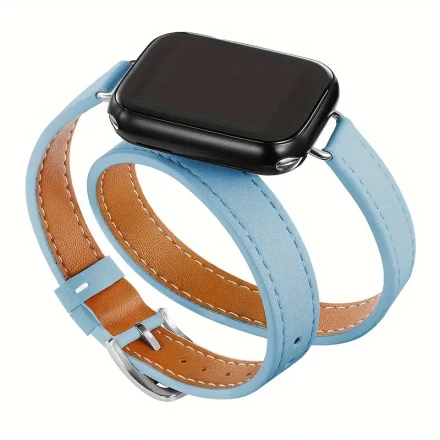 Double Tour PU Leather Strap for iWatch ultra band 49mm 45mm 42mm 44mm Series 8 7 6 Se 5 4 3 2 iWatch 6 38mm 40mm Correa 41mm