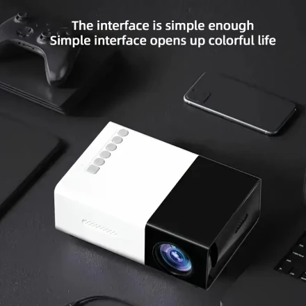HD Mini Portable Projector - EU Plug, Support Full HD 1080P, Vivid 3D Vision, Small and Portable, Compatible with TV Stick/Smartphone/PS4/USB [Including Remote Control], Cost-Effective Gift