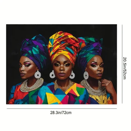African-Inspired Polyester Stove Cover Mat | Multi-Color Geometric & Jewelry Design | Anti-Slip Kitchen Protector with Vibrant Headscarf Patterns | Artistic Home Decor Accessory, Kitchen Decor Accessory | African Style Mat | Polyester Fabric Mat, Stove To