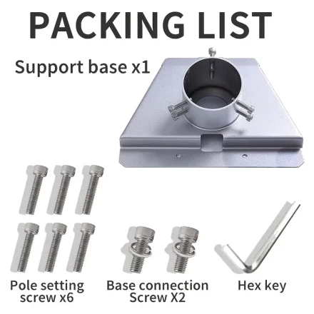 1pc Starlink Gen 3 Stainless Steel Pole Mount Adapter Kit, Upgraded Thickened Support Base with Hex Key and Screws, Compatible Connectors for Standard Dish