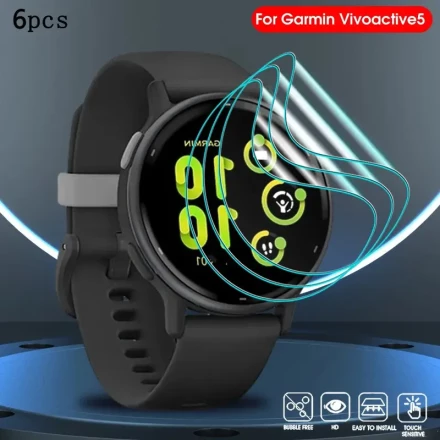 2pcs/3pcs/4pcs/5pcs/6pcs Soft Clear Full Protective Film for Garmin Vivoactive 5 Sports Watch Hydrogel Film Screen Protectors for Garmin Vivoactive 5, Hydrogel film