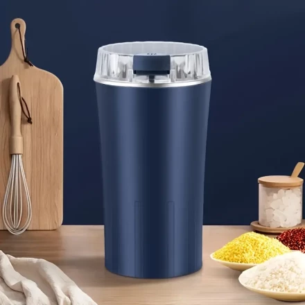 SENBOWE EU Plug Electric Coffee Grinder, Spice Grinder, Coffee Bean Vanilla Grinder, with Integrated Brush Spoon, One Click Button Stainless Steel Grinding, Suitable for Vanilla Peanut Grain Beans