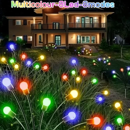 12 LED Solar Garden Lights, Upgraded 8 Modes,, Flexible Swaying Outdoor Solar Lights, Solar Powered with Nickel Battery, ≤36V for Yard, Garden, Christmas Decorations