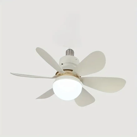 1pc, Socket-Style Ceiling Fan Light, Remote Control Screw Ceiling Fan Light, E26/E27 Easy-Install Ceiling Fan, Small Base Ceiling Fan Bulb Replacement, Dimmable Socket Ceiling Fan, Suitable for Bathroom, Bedroom, Kitchen, Ceiling Fan with Light.