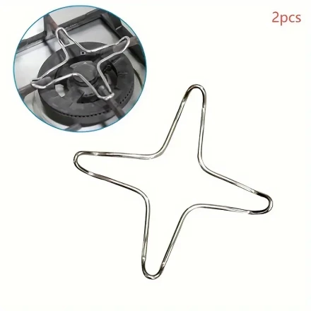 2-Pack Stainless Steel Gas Stove Grate Guards, Universal Compatibility, Kitchen Pot Holder for Small Pots and Pans, No Battery Required