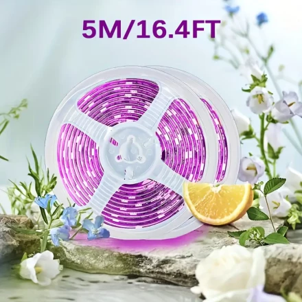 USB-Powered Full Spectrum LED Plant Growth Light Strip - Purple & White, Cut-to-Length for Indoor Plants, Seeds & Flowers, Decorative Use, No Battery Required
