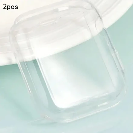 2pcs HD Transparent TPU Smart Watch Protective Case, Full Coverage Soft TPU Case, Suitable for Apple Watch Series 10/9/8/7/6/5/4/SE, Durable Protective Case Suitable for 38mm/40mm/41mm/44mm/45mm42mm/46mm Models, Non-Waterproof - Transparent