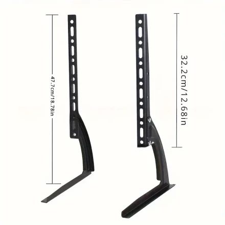 Stainless Steel TV Stand - Fits 35.56-106.68cm LCD/LED/Plasma Screens, Tabletop Pedestal with Monitor Bracket