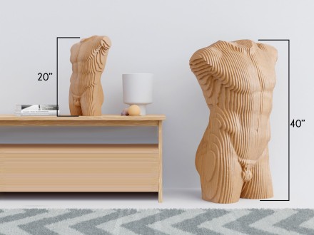 Male Torso Statue 20"