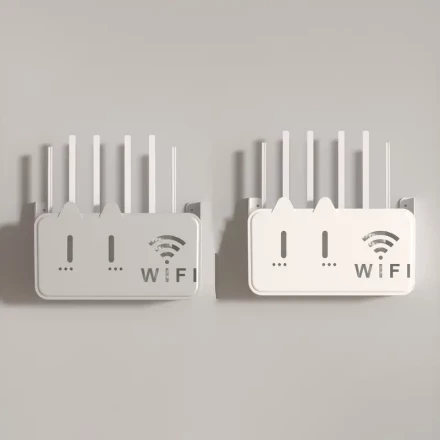 2pcs Wall-mounted Storage Box for Wireless Wifi TV Set-top Box Router Holder, No-drill Storage Box for Wall Mounting
