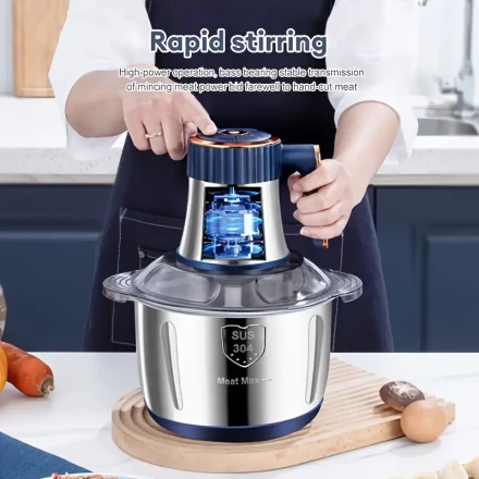 HHD 5L Large Stainless Steel Electric Meat Grinder, Food Chopper with Mixer Function, 220-240V, European Plug