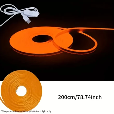 1pc, Flexible Usb-Powered LED Neon Bar, Suitable for Home Decoration, Reading, Mirror Lighting, TV Background And Atmosphere, TV Background Lighting | Usb-Powered, Suitable for Christmas, Holidays, Birthdays, DIY Home Decoration~