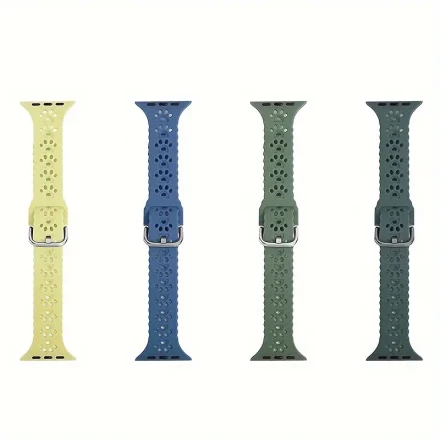 4-Pack Silicone Cat Paw Bands, Sport Strap for Apple Watch Series 45mm 41mm 42mm 38mm, Compatible with iWatch SE/6/5/4/3, Non-Water Resistant Replacement Wristbands