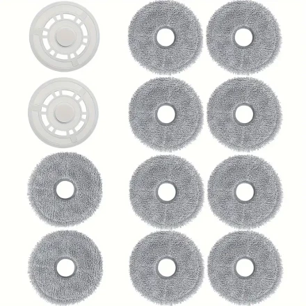 Robot Vacuum Mop Cloth Holder Kit - Compatible with Dreame L10s Ultra, L10 Prime & for Xiaomi Models X20+, X10+, S10+ | Includes 1 Holder & 10 Mops