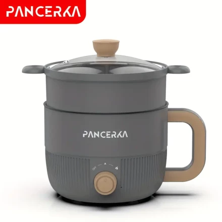 1 Set PANCERKA Electric Cooker, 1.0L Multifunctional Non-Stick Steamer with Intelligent Mechanical Buttons, 220-240V Home Use Rice Cooker with European Standard Plug, No Battery Required