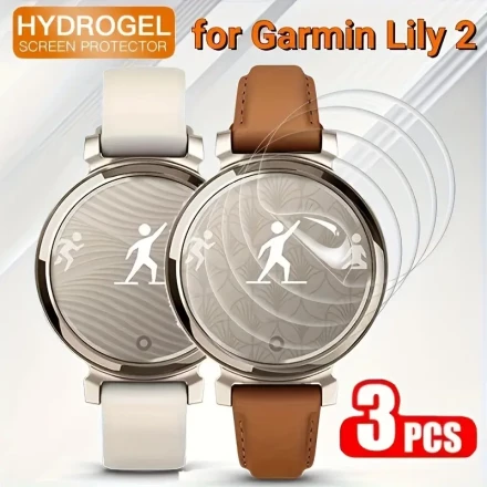 3-Pack Polycarbonate Screen Protectors for Lily 2 Smartwatch, 2H Hardness, Anti-Fingerprint, HD Clear, Laser-Cut, Touch Responsive
