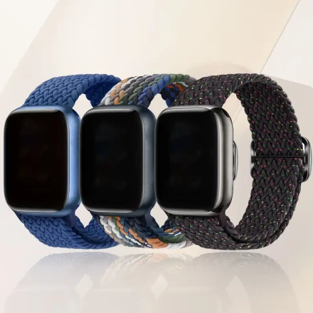 3pcs Braided Loop Strap for iWatch 10 9 8 7 6 5 4 Elastic Solo Bracelet iWatch Series SE Ultra 46mm 42mm 44mm 40mm 45mm 41mm 42mm 38mm 49mm Band