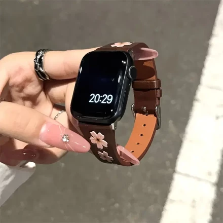 Pink Cherry Blossom Design, Compatible with 38/40/41/42/44/45/46/49mm Models - Stylish Smartwatch Accessory, Apple Watch Accessories