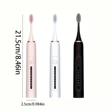 New Electric Toothbrush Set for Adults - 4 Replacement Brush Heads and USB Rechargeable Sonic Toothbrush