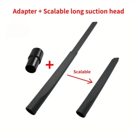 1 Set Universal Vacuum Cleaner Attachments, Flat Nozzle Suction Head, 32mm/35mm Adapter, Extendable Crevice Tool, Slim Suction Brush for Hard-to-Reach Areas - Uncharged, No Battery