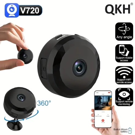 1 Unit of Wireless Wifi Camera, Operating at 2.4Ghz, Designed for Home Security Monitoring, Powered by USB Or Battery, Suitable for Vehicles, Portable, Ideal for Pet Surveillance, for Home Or Office Security, Does Not Include a Memory Card.