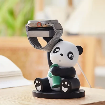 1pc Cute Cartoon Resin Bamboo Panda Watch Charger Holder for Apple Watch Desktop Creative Decoration
