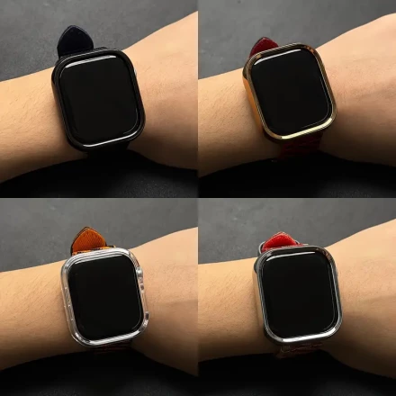 4pcs, Suitable for i watch10 ultra PC Electroplated Hollow Half-Bezel iWatch Watch Case